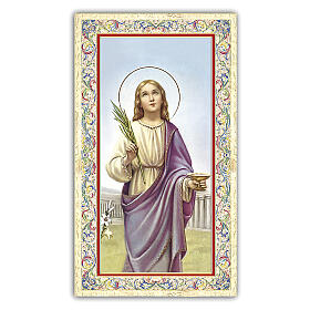 Heiligenbildchen, Heilige Lucia, 10x5 cm, Gebet in italienischer Sprache