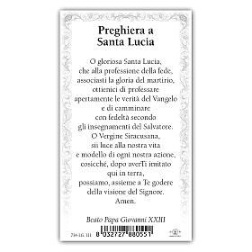 Heiligenbildchen, Heilige Lucia, 10x5 cm, Gebet in italienischer Sprache