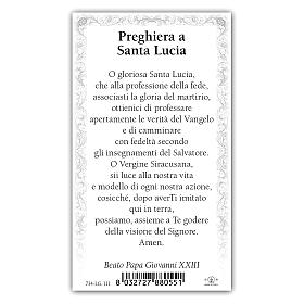 Holy card, Saint Lucy, Prayer ITA, 10x5 cm