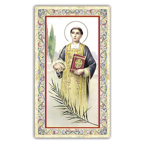 Heiligenbildchen, Heiliger Stephanus, 10x5 cm, Gebet in italienischer Sprache 1