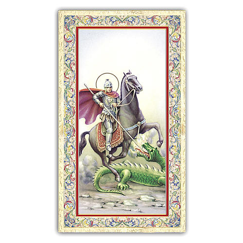 Holy card, Saint George, Prayer to Saint George ITA, 10x5 cm 1