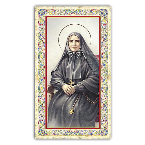 Heiligenbildchen, Heilige Franziska Xaviera Cabrini, 10x5 cm, Gebet in italienischer Sprache 1