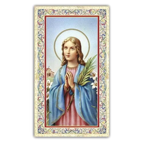 Holy card, Saint Maria Goretti, Prayer ITA, 10x5 cm 1