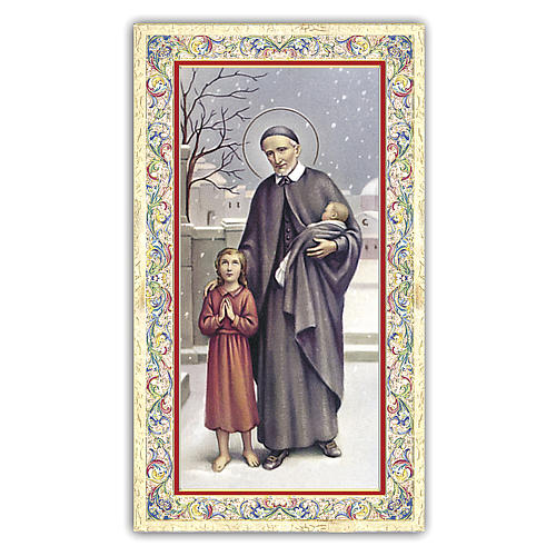Holy card, Saint Vincent de Paul, Prayer ITA, 10x5 cm 1