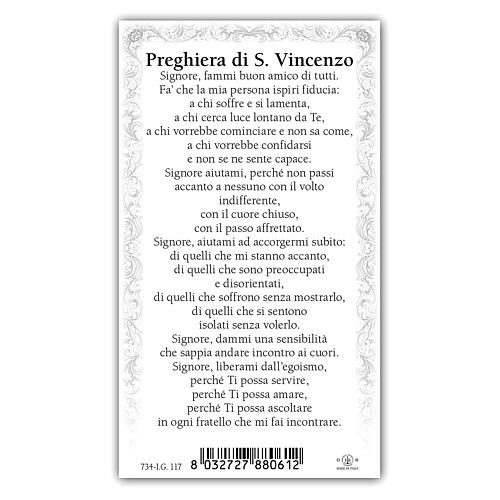 Image votive St Vincent de Paul 10x5 cm 2