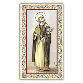 Heiligenbildchen, Heilige Katharina von Siena, 10x5 cm, Gebet in italienischer Sprache