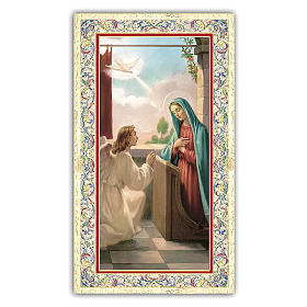 Holy card, Annunciation to Mary, Angelus ITA, 10x5 cm