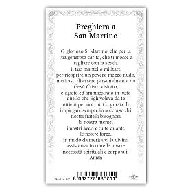 Heiligenbildchen, Heiliger Martin, 10x5 cm, Gebet in italienischer Sprache