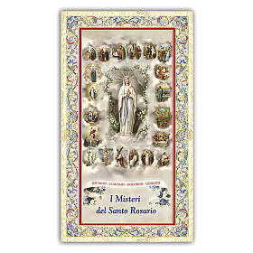 Heiligenbildchen, Rosenkranzmadonna, 10x5 cm, Gebet in italienischer Sprache