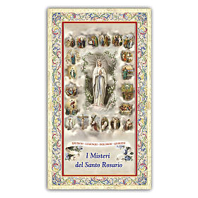Holy card, Our Lady of the Rosary, Mysteries of the Rosary ITA 10x5 cm