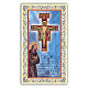 Heiligenbildchen, Heilger Franz von Assisi vor dem Kruzifix, 10x5 cm, Gebet in italienischer Sprache s1