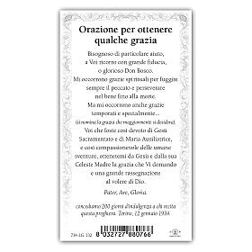 Heiligenbildchen, Don Bosco, 10x5 cm, Gebet in italienischer Sprache