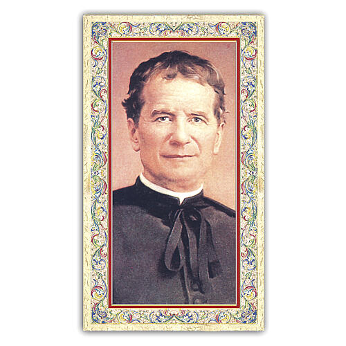 Heiligenbildchen, Don Bosco, 10x5 cm, Gebet in italienischer Sprache 1