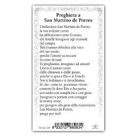 Holy card, Saint Martin de Porres, Prayer ITA 10x5 cm