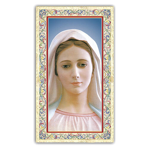 Heiligenbildchen, Muttergottes von Medjugorje, 10x5 cm, Gebet in italienischer Sprache 1