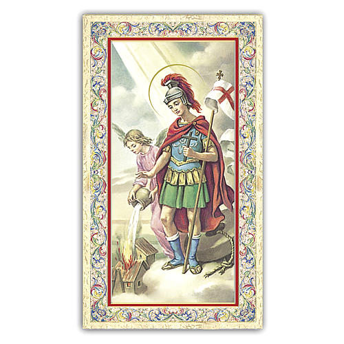 Holy card, Saint Florian, Prayer ITA 10x5 cm 1
