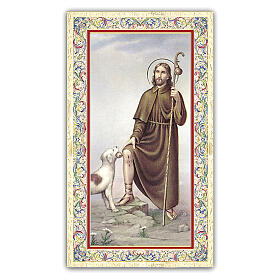 Heiligenbildchen, Heiliger Rochus, 10x5 cm, Gebet in italienischer Sprache
