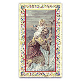 Holy card, Saint Christopher, Prayer ITA 10x5 cm