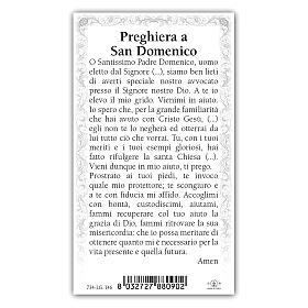 Heiligenbildchen, Heiliger Dominikus, 10x5 cm, Gebet in italienischer Sprache