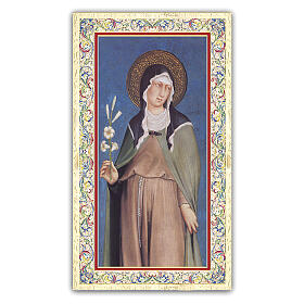 Heiligenbildchen, Heilige Klara von Assisi, 10x5 cm, Gebet in italienischer Sprache