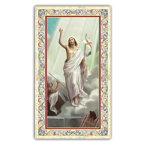 Holy card, Jesus Risen from the Dead, Prayer ITA 10x5 cm 1
