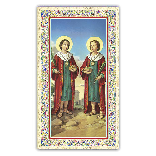 Holy card, Saints Cosmas and Damian, Prayer ITA 10x5 cm 1