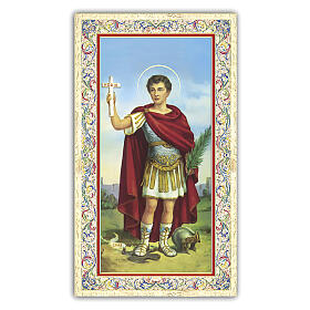 Heiligenbildchen, Heiliger Expedit, 10x5 cm, Gebet in italienischer Sprache