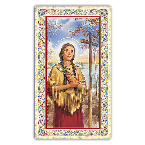 Holy card, Saint Kateri Tekawitha, Prayer ITA 10x5 cm 1