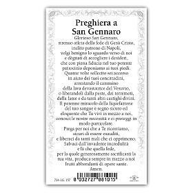 Heiligenbildchen, Heiliger Januarius, 10x5 cm, Gebet in italienischer Sprache