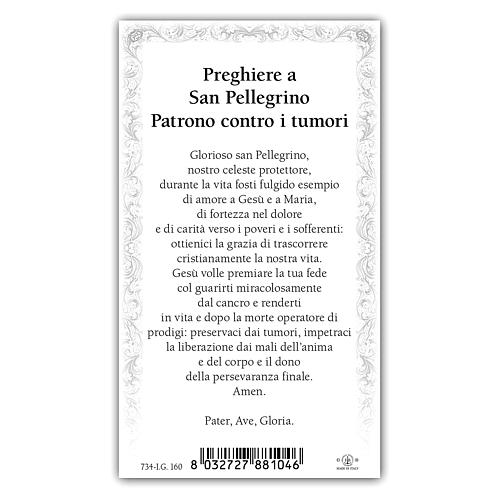 Holy card, Saint Peregrine, Prayer ITA, 10x5 cm 2