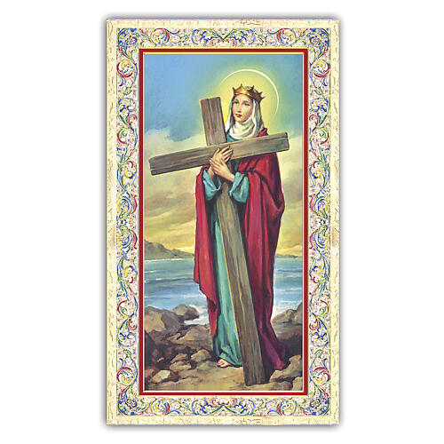 Heiligenbildchen, Heilige Helena, 10x5 cm, Gebet in italienischer Sprache 1