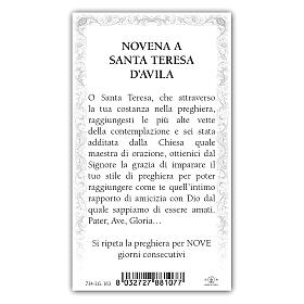 Heiligenbildchen, Heilige Teresa von Ávila, 10x5 cm, Gebet in italienischer Sprache
