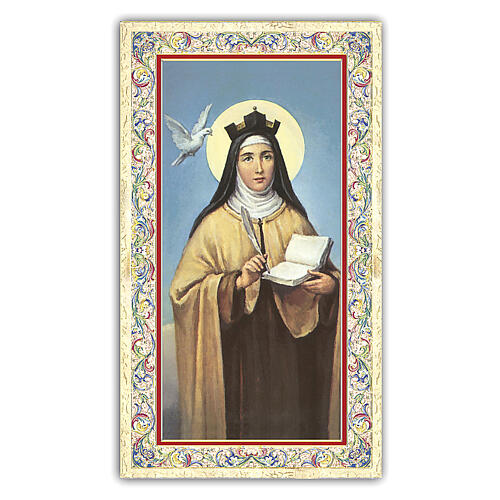 Heiligenbildchen, Heilige Teresa von Ávila, 10x5 cm, Gebet in italienischer Sprache 1