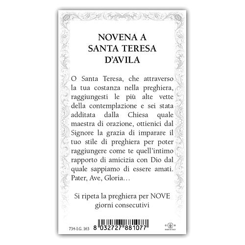 Holy card, Saint Teresa of Avila, Novena ITA, 10x5 cm 2