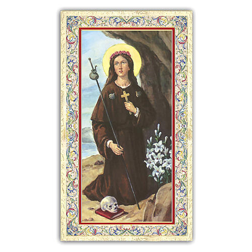 Heiligenbildchen, Heilige Rosalia, 10x5 cm, Gebet in italienischer Sprache 1