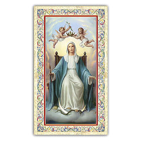 Holy card, Mary Queen of Angels, Prayer ITA, 10x5 cm