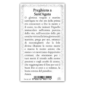 Holy card, Saint Agatha, Prayer ITA, 10x5 cm