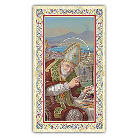 Heiligenbildchen, Heiliger Alfonso Maria de Liguori, 10x5 cm, Gebet in italienischer Sprache