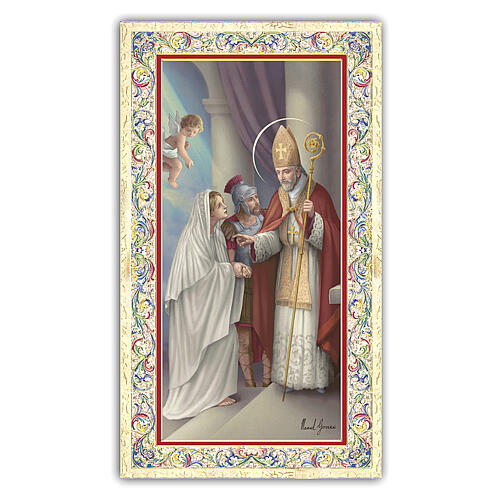 Heiligenbildchen, Heiliger Valentin, 10x5 cm, Gebet in italienischer Sprache 1