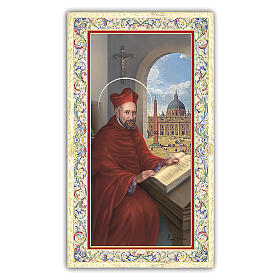 Heiligenbildchen, Heiliger Robert Bellarmin, 10x5 cm, Gebet in italienischer Sprache