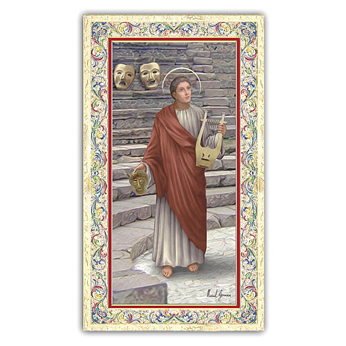 Holy card, Saint Genesius, Actor's Prayer ITA, 10x5 cm 1