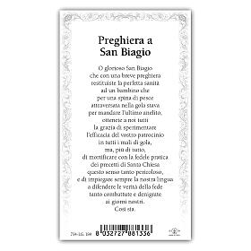 Heiligenbildchen, Heiliger Blasius, 10x5 cm, Gebet in italienischer Sprache