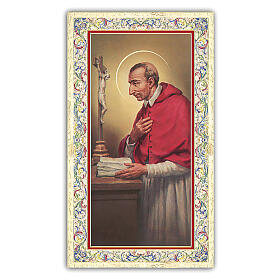 Heiligenbildchen, Heiliger Karl Borromäus, 10x5 cm, Gebet in italienischer Sprache