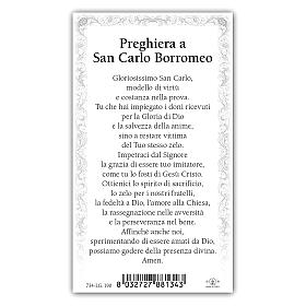 Estampa religiosa San Carlos Borromeo 10x5 cm ITA