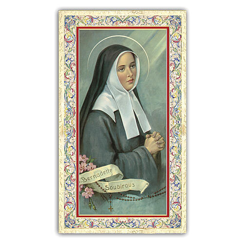 Heiligenbildchen, Heilige Bernadette, 10x5 cm, Gebet in italienischer Sprache 1