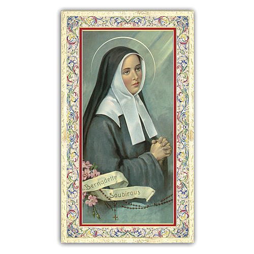 Holy card, Saint Bernadette, Prayer ITA, 10x5 cm 1