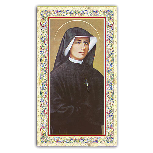 Heiligenbildchen, Maria Faustyna Kowalska, 10x5 cm, Gebet in italienischer Sprache 1