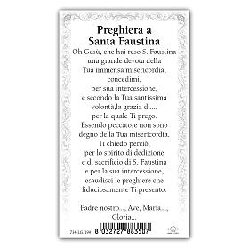 Holy card, Saint Faustina Kowalska, Prayer ITA 10x5 cm