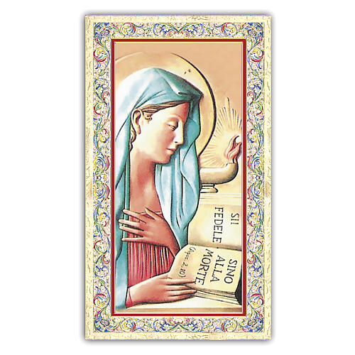 Heiligenbildchen, Maria Virgo Fidelis, 10x5 cm, Gebet in italienischer Sprache 1