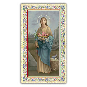 Heiligenbildchen, Heilige Dorothea, 10x5 cm, Gebet in italienischer Sprache